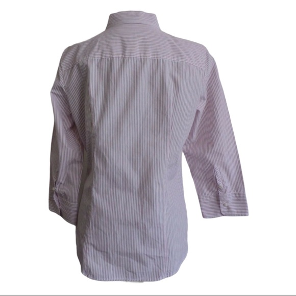 J. Crew Pink White Striped Button Down Shirt L - Picture 3 of 6